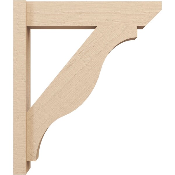 Ekena Millwork 6-in W x 24-in D x 28-in H Funston Slat Rough Cedar Woodgrain TimberThane Outlooker, Primed Tan - OUTUR060X24X28FST24RCPR
