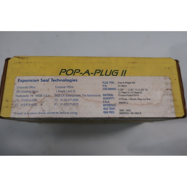 Expansion Seal Pop-A-Plug Ii Kit 0.5/0.501In Heat Exchanger Parts And Accessory - P2-500-N