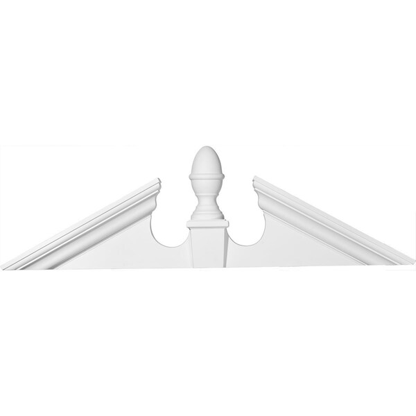 Ekena Millwork 55 5/8"W x 12 7/8"H x 16 1/2"OH x 4 1/2"P, Pitch 6/12 Acorn Pediment - PED57X16X04