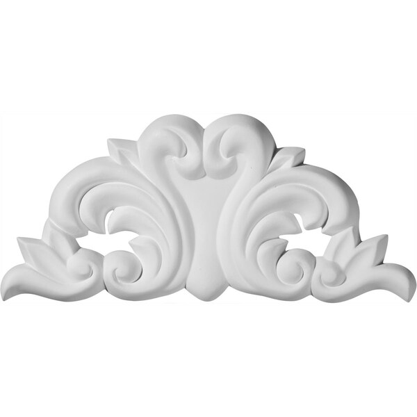 Ekena Millwork 8 5/8"W x 3 7/8"H x 5/8"P Edinburgh Leaf Center Onlay - ONL08X04X01ED