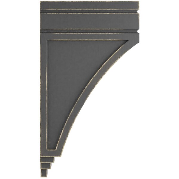Ekena Millwork 5"W x 7 3/4"D x 14"H Large San Juan Wood Vintage Decor Corbel, Black - CORWD05X07X14SJBL