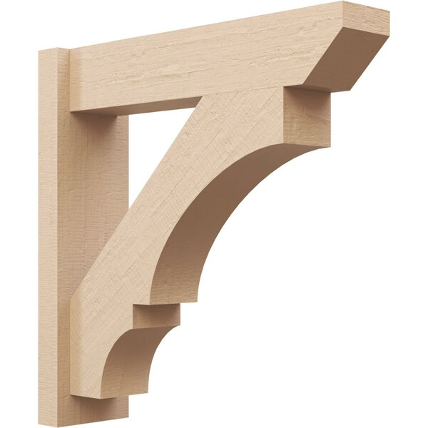 Ekena Millwork 6-in W x 24-in D x 24-in H Balboa Slat Rough Cedar Woodgrain TimberThane Outlooker, Primed Tan - OUTUR060X24X24BOA24RCPR