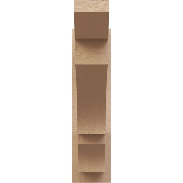Ekena Millwork 6-in W x 24-in D x 24-in H Balboa Slat Rough Cedar Woodgrain TimberThane Outlooker, Primed Tan - OUTUR060X24X24BOA24RCPR
