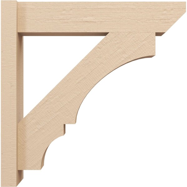 Ekena Millwork 6-in W x 24-in D x 24-in H Balboa Slat Rough Cedar Woodgrain TimberThane Outlooker, Primed Tan - OUTUR060X24X24BOA24RCPR