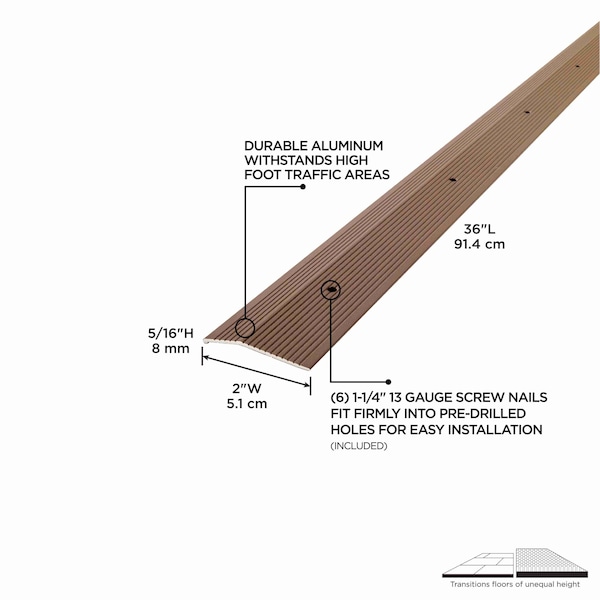M-D Building Products Aluminum, Spice, 36 in L, 2 in W - 43364