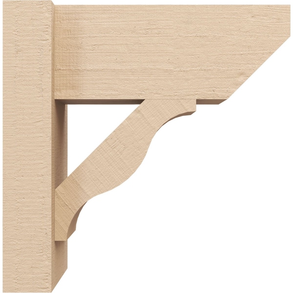 Ekena Millwork 6-in W x 12-in D x 12-in H Funston Slat Rough Cedar Woodgrain TimberThane Outlooker, Primed Tan - OUTUR060X12X12FST24RCPR