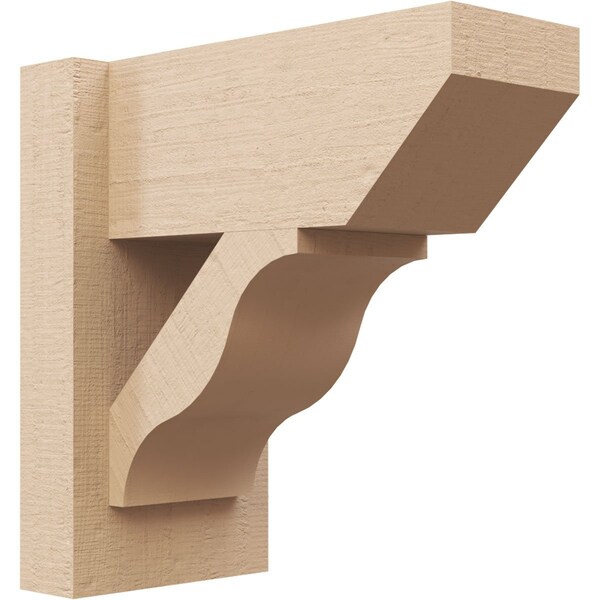 Ekena Millwork 6-in W x 12-in D x 12-in H Funston Slat Rough Cedar Woodgrain TimberThane Outlooker, Primed Tan - OUTUR060X12X12FST24RCPR