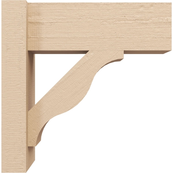 Ekena Millwork 6-in W x 14-in D x 14-in H Funston Block Rough Cedar Woodgrain TimberThane Outlooker, Primed Tan - OUTUR060X14X14FST44RCPR