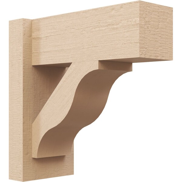 Ekena Millwork 6-in W x 14-in D x 14-in H Funston Block Rough Cedar Woodgrain TimberThane Outlooker, Primed Tan - OUTUR060X14X14FST44RCPR