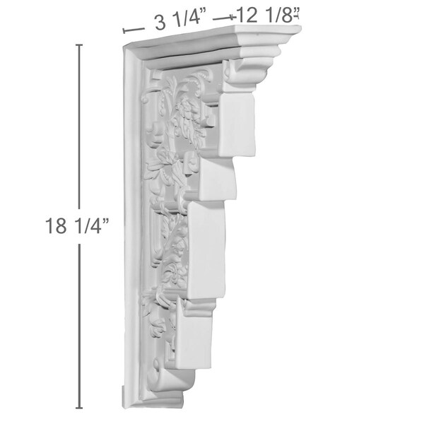 Ekena Millwork 3 1/4"W x 12 1/8"D x 18 1/4"H Genevieve Corbel - COR18X03X12GE