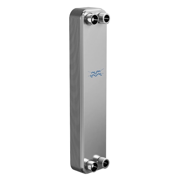 Alfa Laval 100 Stainless Steel Plate Heat Exchanger, AISI 316L, 40 Plates, Single Circuit, 1 Thread Port - ALFANOVA 52-40H