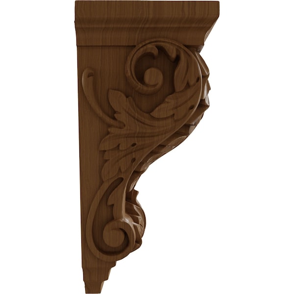 Ekena Millwork 8 1/2"W x 6 1/2"D x 14"H Large Wide Acanthus Wood Corbel, Cherry - CORW08X06X14ACCH