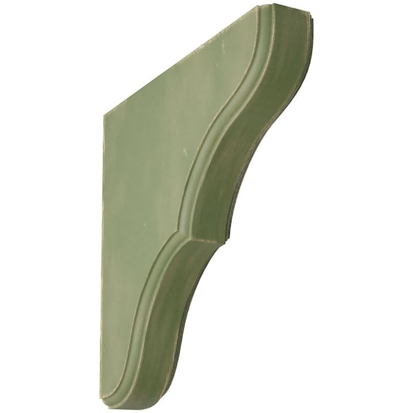 Ekena Millwork 1 3/4"W x 10"D x 10"H Stratford Wood Vintage Decor Bracket, Restoration Green - BKTWD02X10X10STGR