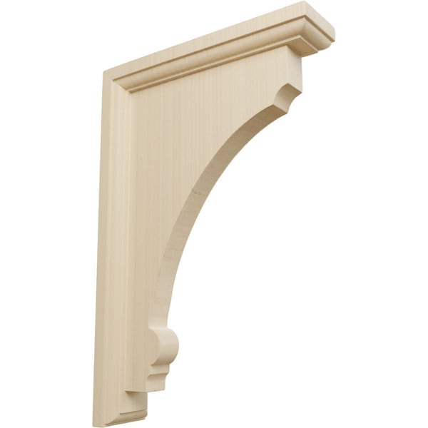 Ekena Millwork 2 1/2"W x 8"D x 12"H Extra Large Thompson Wood Bracket, Rubberwood - BKTW02X08X12TMRW