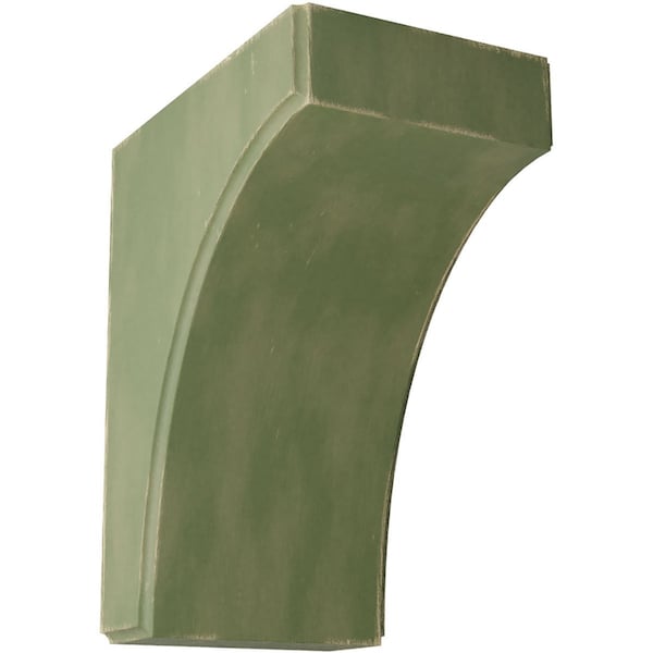 Ekena Millwork 5 1/4"W x 8"D x 10"H Clarksville Wood Vintage Decor Bracket, Restoration Green - BKTWD05X08X10CVGR