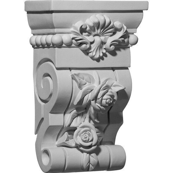 Ekena Millwork 6 1/2"W x 3 5/8"D x 10 1/8"H Rose Corbel - COR06X03X10RO