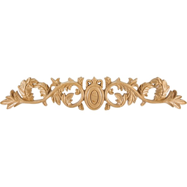 Hardware Resources 19-15/16" Wx3/4"Dx3-5/8"H Rubberwood Acanthus & Egg Onlay - ONL-09-20RW
