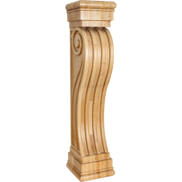 Hardware Resources 8" Wx8"Dx36"H Cherry Fluted Art Deco Fireplace Corbel - FCOR5-CH