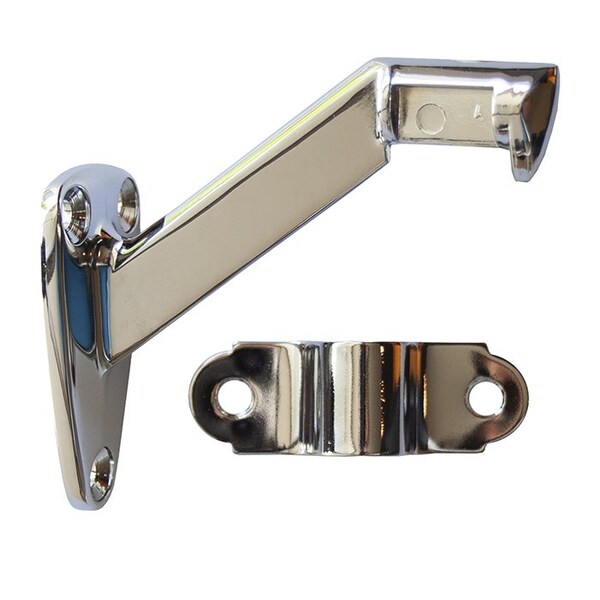Orca Hardware Heavy Duty Handrail Bracket, Zinc Alloy, US26 Polished Chrome Finish - TH-10HD-26