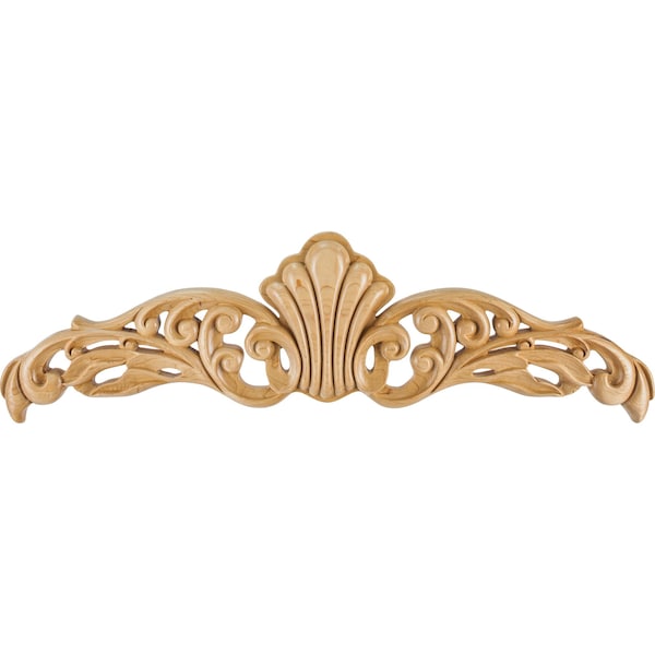 Hardware Resources 24" Wx7/8"Dx6-7/8"H Rubberwood Art Nouveau Onlay - ONL-04-24RW