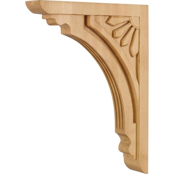 Hardware Resources 2" Wx10-11/16"Dx14"H Alder Art Deco Corbel - COR5-4ALD