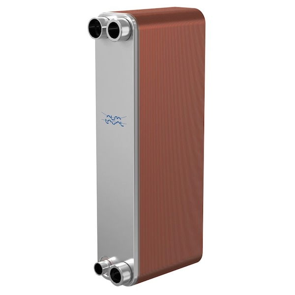 Alfa Laval Brazed Plate Heat Exchanger, AISI 316L, Stainless Steel, Copper, 42 Plates - Subcooler - 144k BTU - ACH-70X-42M-F