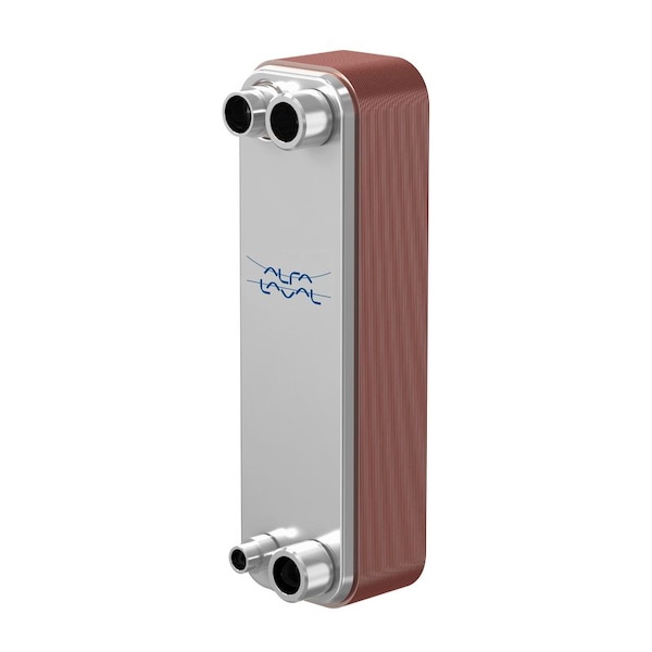 Alfa Laval Brazed Plate Heat Exchanger, AISI 316L, Stainless Steel, Copper, 50 Plates - Subcooler - 84k BTU - ACH-30EQ-50H