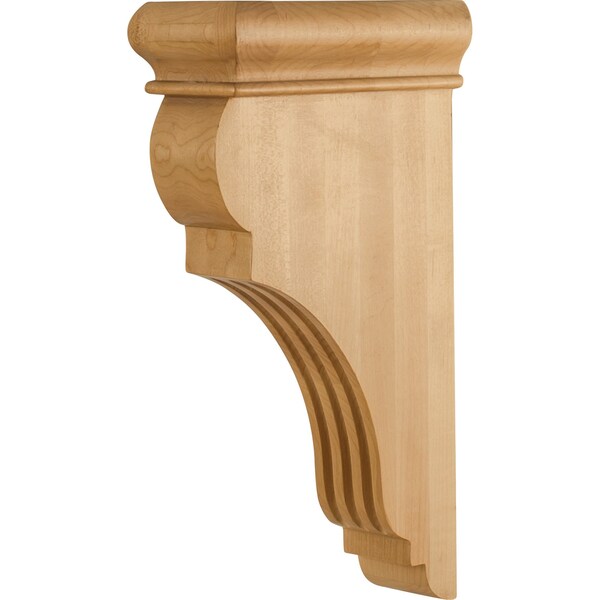 Hardware Resources 3" Wx6-1/2"Dx12"H Rubberwood Fluted Corbel - CORJ-RW