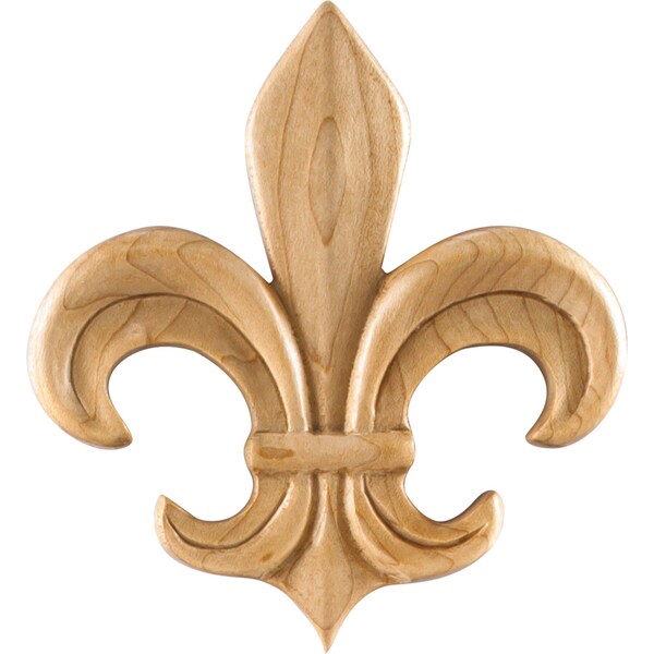 Hardware Resources 3-3/4" Wx1/2"Dx4-1/8"H Alder Fleur-de-lis Appliqué - APL-14-ALD