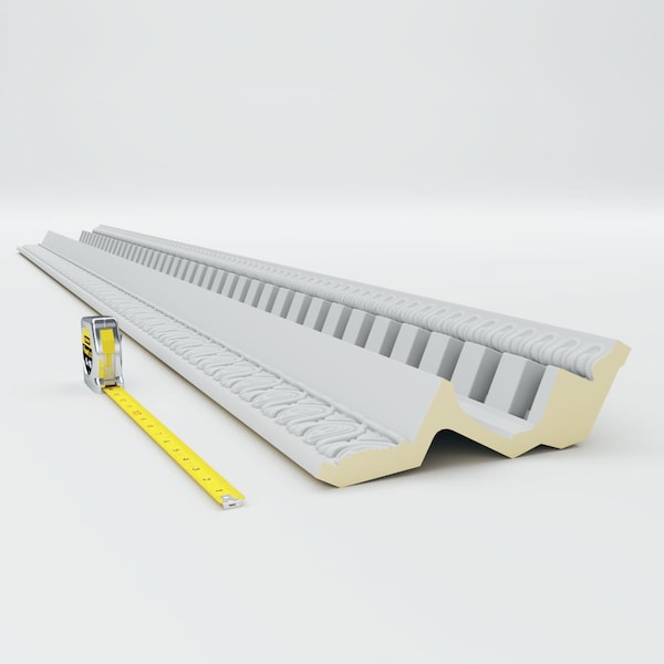 Ekena Millwork 7 3/4"H x 8 3/4"P x 11 3/4"F x 94 1/2"L, (5" Repeat), Dentil Crown Moulding - MLD07X08X11DE