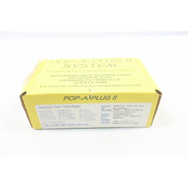 Curtiss-Wright P2-320-N POP-A-PLUG II BOX OF 10 0.320IN HEAT EXCHANGER TUBE PLUGS - P2-320-N