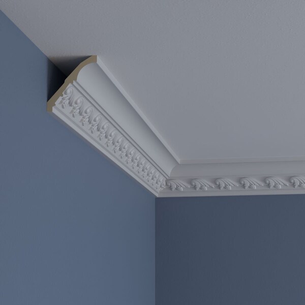Ekena Millwork 2 3/4"H x 2 1/2"P x 3 5/8"F x 94 1/2"L, (2" Repeat), Tristan Crown Moulding - MLD02X02X03TN
