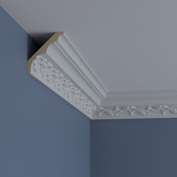 Ekena Millwork 3 1/2"H x 3 1/8"P x 4 5/8"F x 94 1/2"L Viceroy Crown Moulding - MLD03X03X04VI