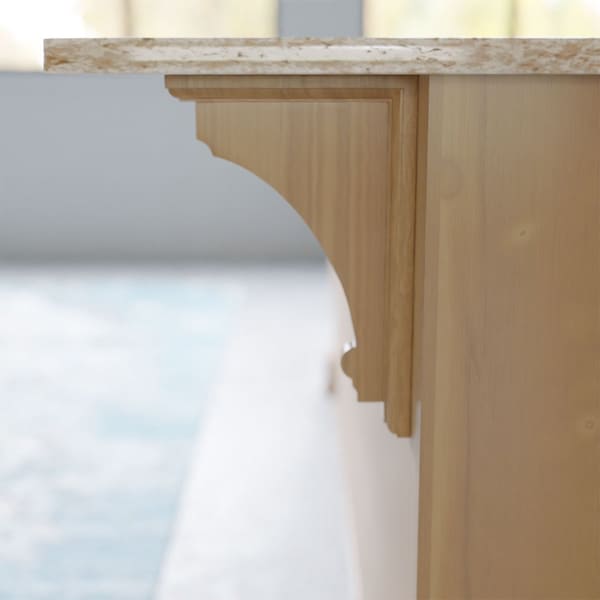 Ekena Millwork 2 1/2"W x 8"D x 12"H Extra Large Thompson Wood Bracket, Cherry - BKTW02X08X12TMCH