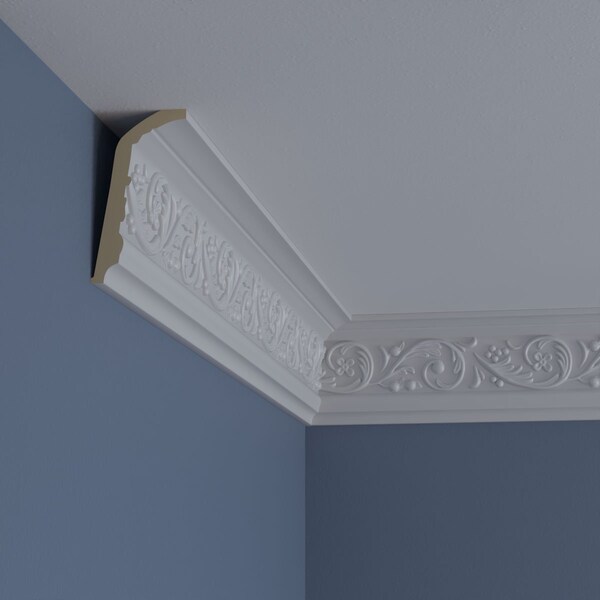 Ekena Millwork 4 3/8"H x 2 3/8"P x 5"F x 94 1/2"L Melchor Crown Moulding - MLD04X02X05ML
