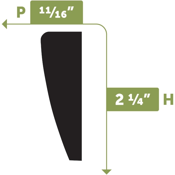 Ekena Millwork WM327 - 2 1/4"H x 11/16"D x 144"L Casing Flexible Moulding - CASFWM327X144