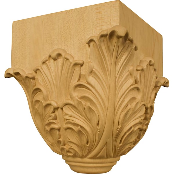 Osborne Wood Products 9 x 7 x 7 Acanthus Outside Corner Block in Black Walnut - 74757W