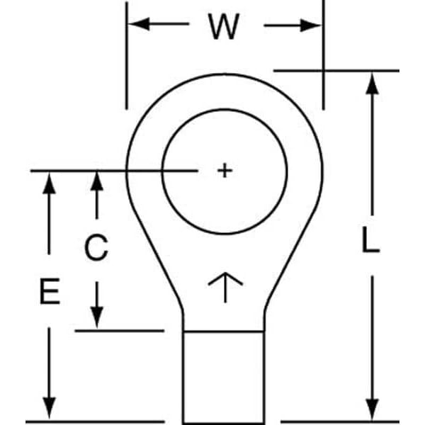Terminal de anillo sin aislar de 3M 12-10 AWG, 3/8" de tornillo, paquete con 500 piezas - M10-38R/SK