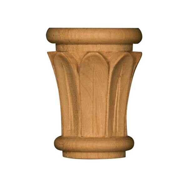 Osborne Wood Products 3 5/8 x 2 5/8 x 1 3/8 Medium Papyrus Half Round Capital in Rubberwood - 892035RW