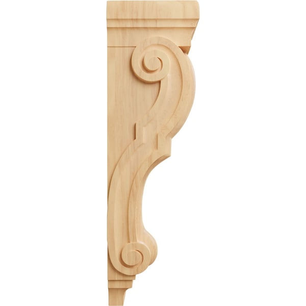 Ekena Millwork 9"W x 10"D x 34"H Super Jumbo Traditional Wood Corbel, Red Oak - CORW09X10X34TRRO