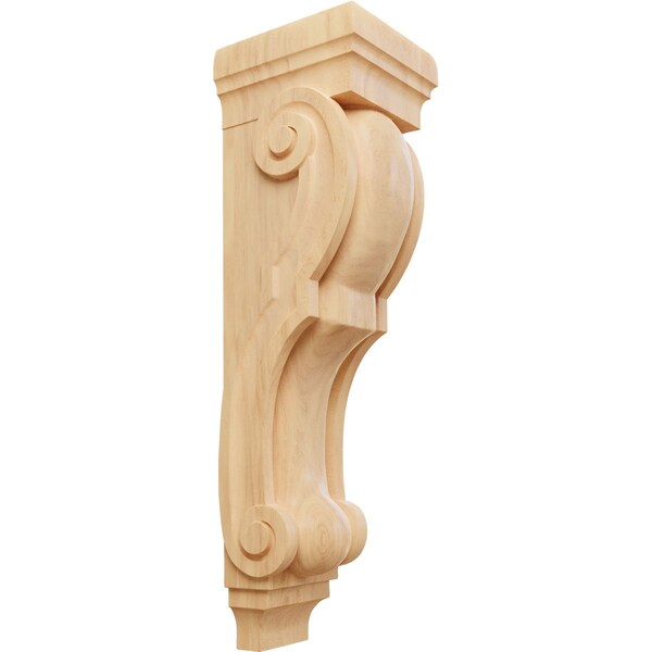 Ekena Millwork 9"W x 10"D x 34"H Super Jumbo Traditional Wood Corbel, Red Oak - CORW09X10X34TRRO