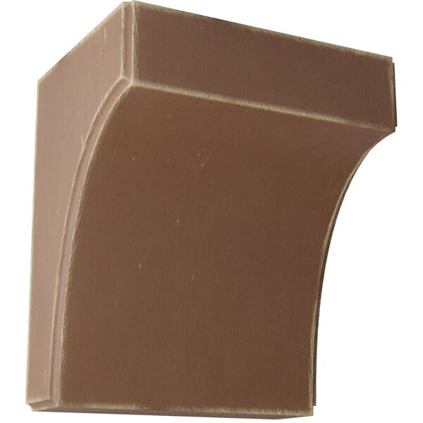 Ekena Millwork 5 1/4"W x 4"D x 6"H Clarksville Wood Vintage Decor Bracket, Weathered Brown - BKTWD05X04X06CVBR
