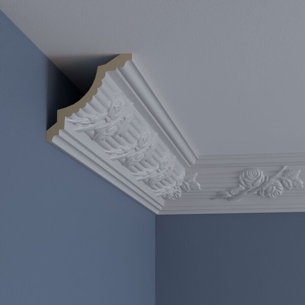Ekena Millwork 4 1/4"H x 4 1/4"P x 6"F x 94 1/2"L, (7 7/8" Repeat), Winston Crown Moulding - MLD04X04X06WN