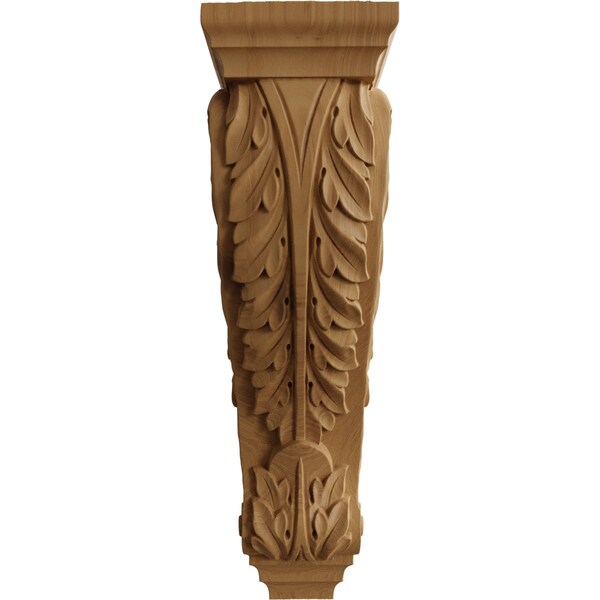 Ekena Millwork 6 1/2"W x 8"D x 22"H Small Jumbo Acanthus Wood Corbel, Cherry - CORW07X08X22ACCH