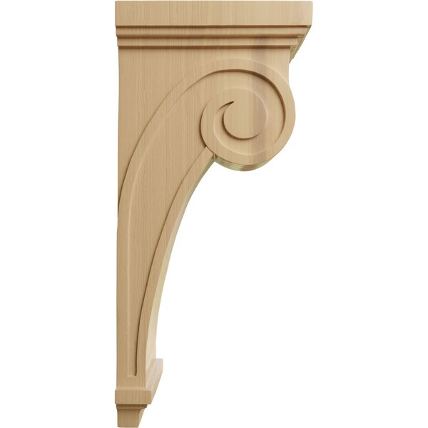 Ekena Millwork 6 1/4"W x 10"D x 22"H Scroll Corbel, Cherry - COR06X10X22SCCH