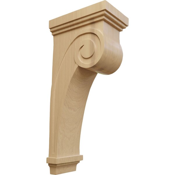 Ekena Millwork 6 1/4"W x 10"D x 22"H Scroll Corbel, Cherry - COR06X10X22SCCH