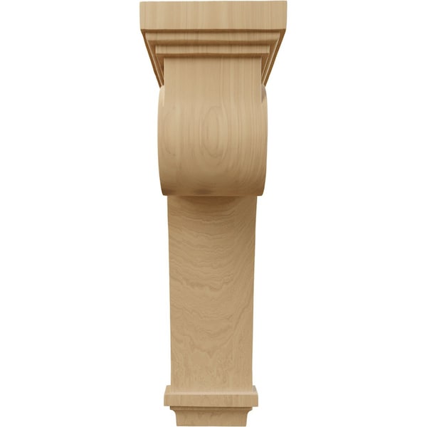 Ekena Millwork 6 1/4"W x 10"D x 22"H Scroll Corbel, Cherry - COR06X10X22SCCH