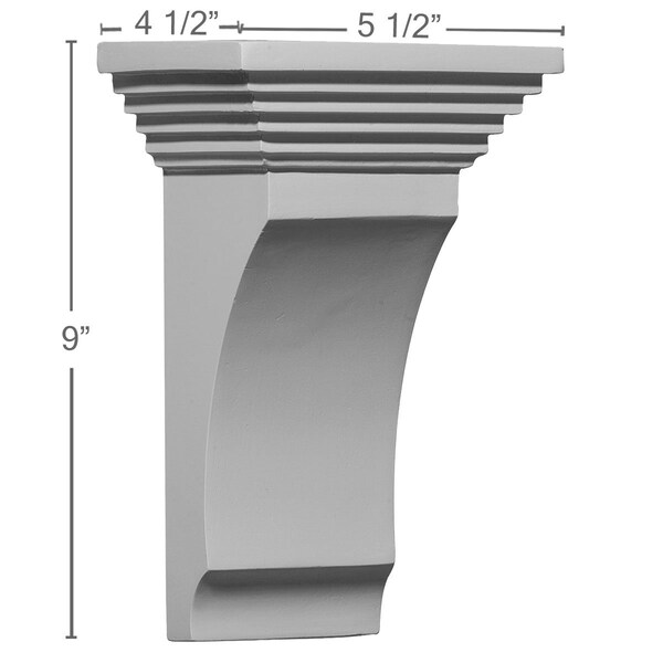 Ekena Millwork 5 1/2"W x 4 1/2"D x 9"H Adonis Corbel - COR05X04X09AD