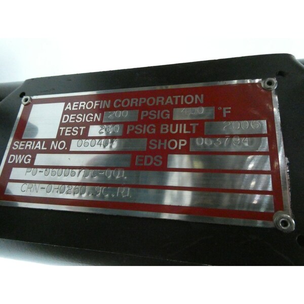 Aerofin OTHER HEAT EXCHANGER - P0-060067DC-001 CRN-0H0260.9C.R1