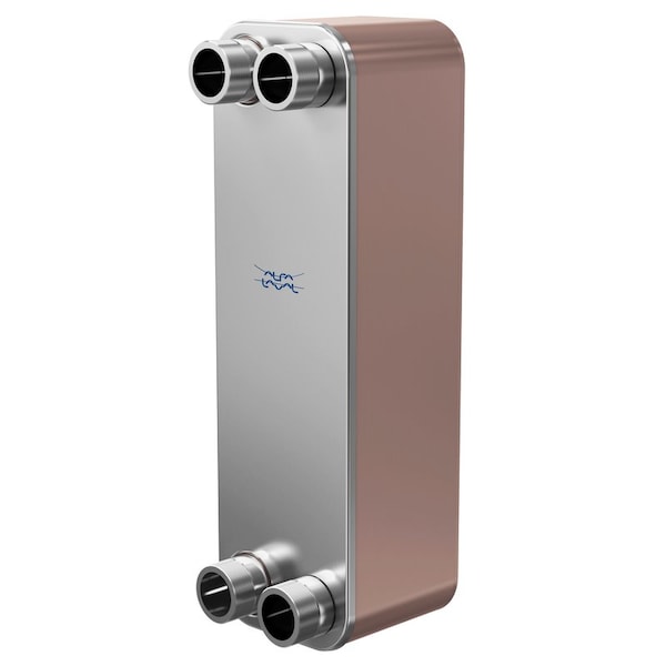 Alfa Laval Brazed Plate Heat Exchanger, AISI 316L, Stainless Steel, 24 Plates -Condenser Single Circuit 195k BTU - CBH110-24H